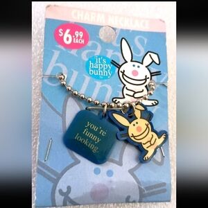 Vintage Happy Bunny "You're Funny Looking" Necklace 2006 NOS New MOC